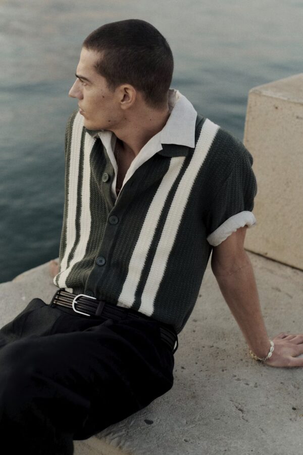 Ares Textured Stitch Shirt croc green - Image 6