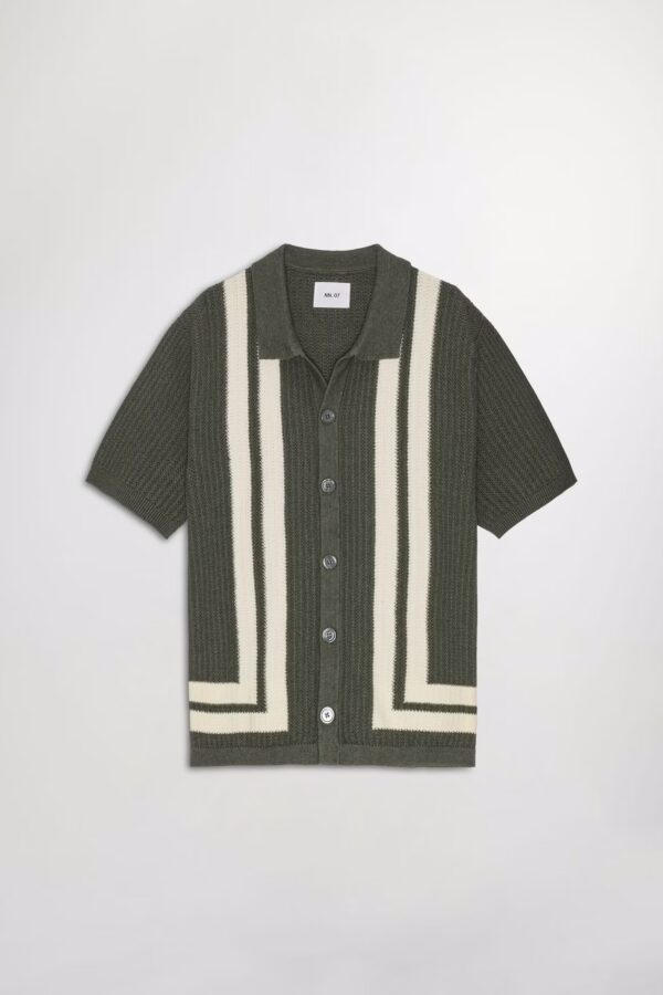 Ares Textured Stitch Shirt croc green - Image 4