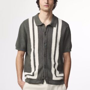 Ares Textured Stitch Shirt croc green