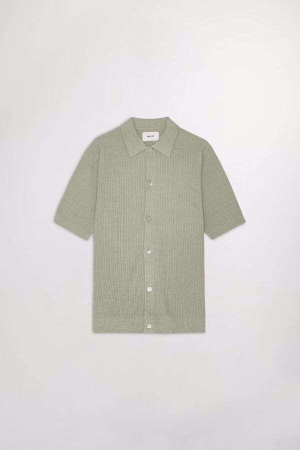 Nolan Ribbed organic cotton Polo sage green - Image 4