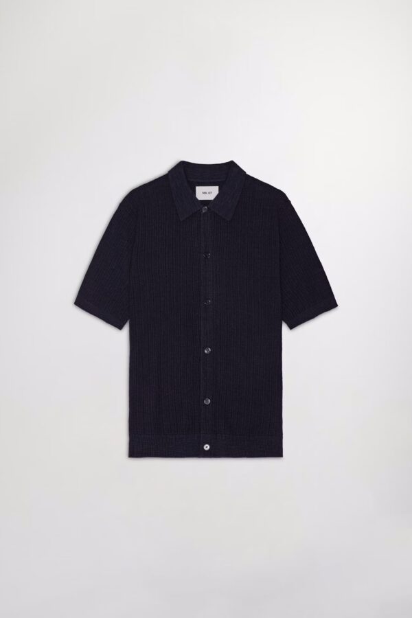 Nolan Ribbed organic cotton Polo navy blue - Image 5