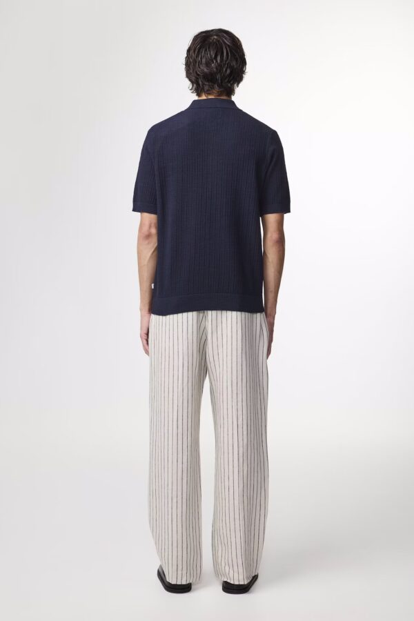 Nolan Ribbed organic cotton Polo navy blue - Image 3