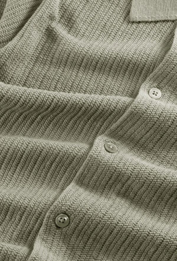 Nolan Ribbed organic cotton Polo sage green - Image 5
